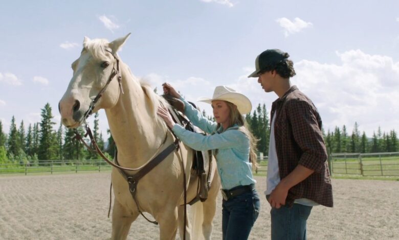 heartland Logan working with Rocky, the horse that threw Miley