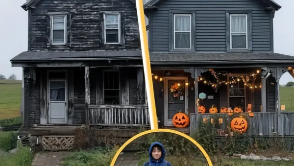 A kind-hearted boy brings joy to a lonely elderly woman by transforming her home into a Halloween wonderland.